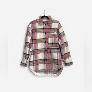 Zara Multicolor Oversized Plaid Jacket